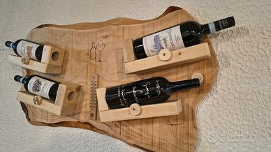 porta bottiglie in legno