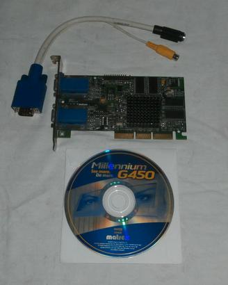 scheda video matrox agp 32 mb dual head g450
