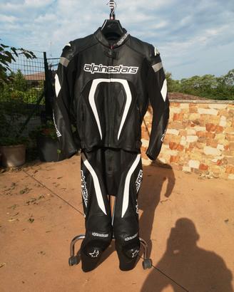 tuta moto 46 alpinestars divisibile pelle