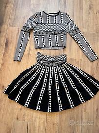 Completo elegante gonna e maglia corta taglia M