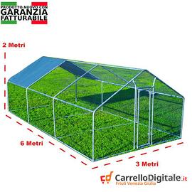 Gabbia Galline 3x6m x 2mH-18mq - azzurro