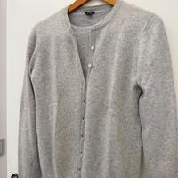 Cardigan Twin set 100% cashmere IWIE grigio chiaro