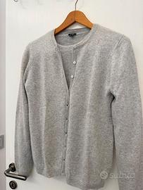 Cardigan Twin set 100% cashmere IWIE grigio chiaro