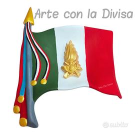 Bandiera Italiana con fiamma Guardia di Finanza