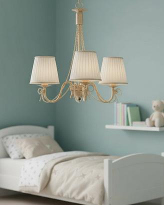 Lampadario classico in ferro battuto 3 luci e14