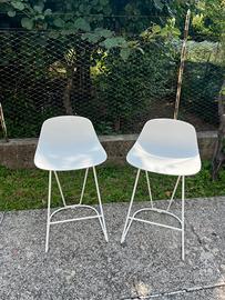 Sgabello design Desalto Flan – bianco/cromato