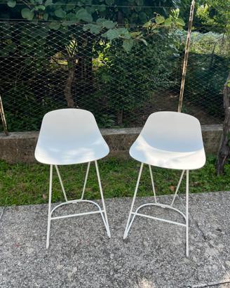 Sgabello design Desalto Flan – bianco/cromato