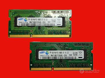 RAM DDR3 SO-DIMM 1GB + 2GB Samsung PC3-8500