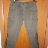 pantalone verde con zip sulle caviglie tg 46