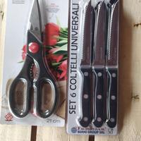 Forbici da cucina + 6 coltelli da tavolo.