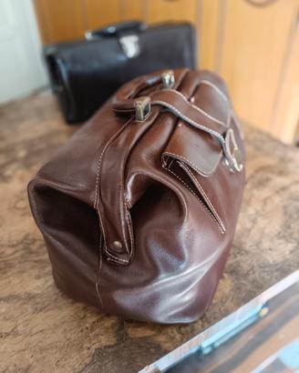 Borsa marrone da Medico di vera Pelle