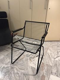 Poltroncina in acciaio tubolare cidue anni 70 nera