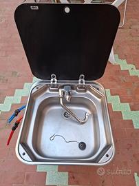 Lavandino Camper Con Rubinetto Sifone e Tubi