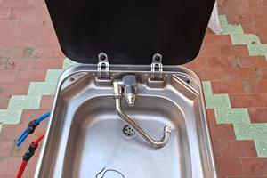 Lavandino Camper Con Rubinetto Sifone e Tubi