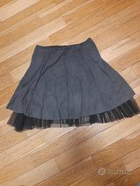 gonna scamosciata , con tulle, tgS Mixeri