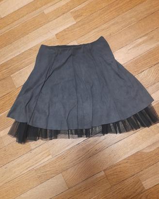 gonna scamosciata , con tulle, tgS Mixeri