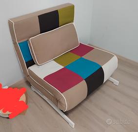 Poltrona letto singolo 90x190 colorata in tessuto