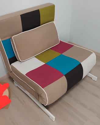 Poltrona letto singolo 90x190 colorata in tessuto