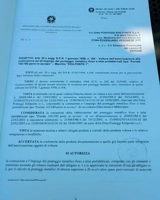 Libretto ministeriale ponteggio edil ponte