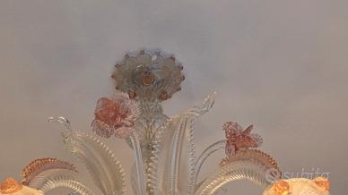 Lampadario in vetro di murano 6 luci.