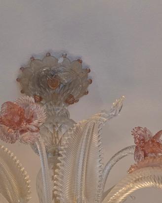 Lampadario in vetro di murano 6 luci.