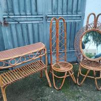 Ingresso consol specchio sedie vintage design