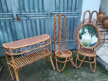 Ingresso consol specchio sedie vintage design