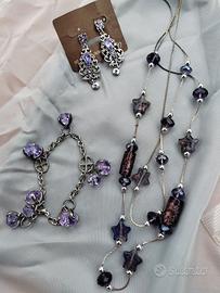 Set parure bigiotteria viola