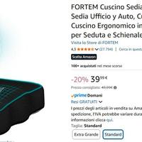 Supporto Cuscino Lombare seduta + schienale