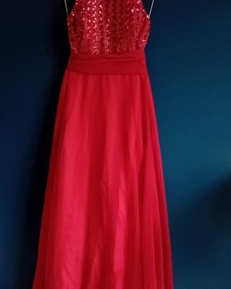 Abito rosso lungo da sera vintage