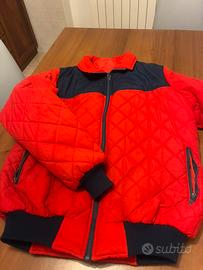 Giubbotto uomo trapuntato rosso con inserti blu