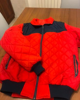 Giubbotto uomo trapuntato rosso con inserti blu