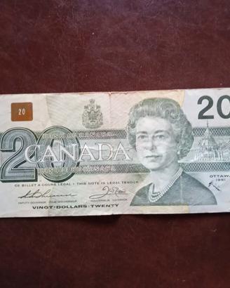 🦅Banconota 20 Dollari Canada 1991 Birds