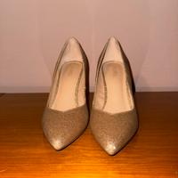Scarpe glitter oro numero 40 con tacco