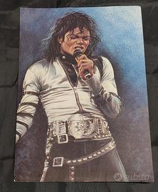 Poster disegnato Michael Jackson in cartoncino