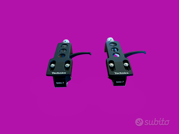 2 X TECHNICS HEADSHELL BLACK + TESTINE SHURE M44-7