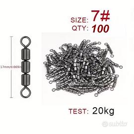 100 Girelle Triple da Pesca Ad Alta Resistenza