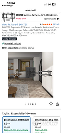 Braccio tv estendibile per tv 32 / 75 pollici