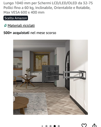 Braccio tv estendibile per tv 32 / 75 pollici