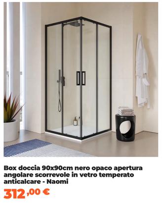 Box doccia 90x90 nero modello Naomi
