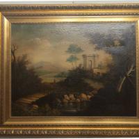 Quadro / Olio su tela "Paesaggio Fiammingo"