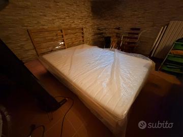 Letto una piazza e mezzo + materasso Ikea