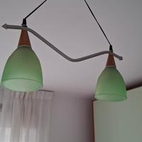 Lampadario in vetro verde 