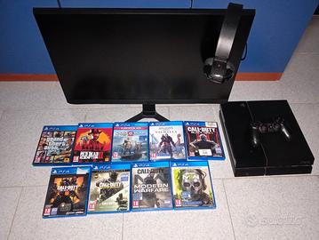 PlayStation 4+Monitor Gaming Samsung+Giochi