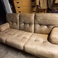 Divano Vintage anni '70/'80 in vera pelle 