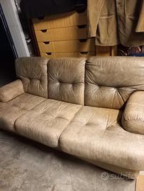 Divano Vintage anni '70/'80 in vera pelle 
