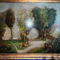 Antico dipinto da collezione olio su tavola