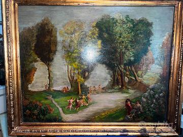 Antico dipinto da collezione olio su tavola