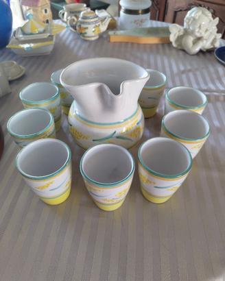 Set di ceramica Caleca brocca con 10 bicchieri