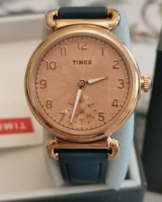 Orologio donna Pink Gold con cinturino blu scuro